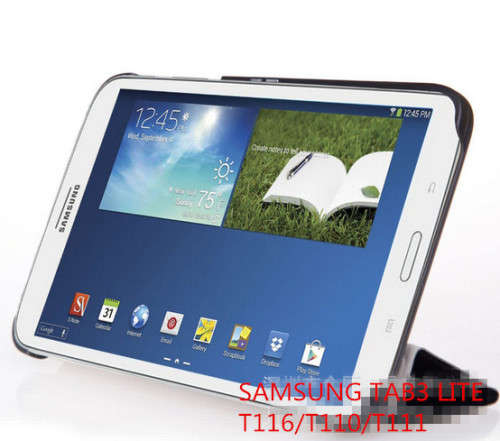 Samsung Galaxy Tab 3 Lite 7.0 3G -SM-T111 SM-T116 Silk Leather Case Folding Stand Cover