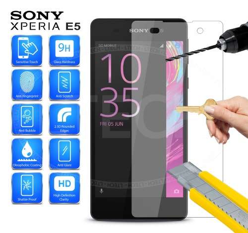 Sony Xperia E5 CLEAR TPU CASE COVER WITH TEMPERED GLASS