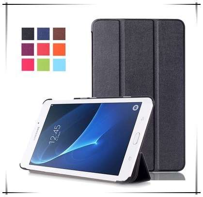 Silk Leather Case Folding Stand Cover For Samsung Galaxy Tab A 10.1 (2016) P585/P580