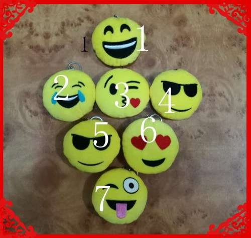 10*10cm Emoji  Pendant Smiley Plush Keychain, Soft Plush Toys & Hobbies keyring