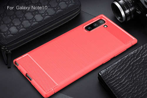 Carbon Fibre Silicone Gel Case Cover For Samsung Galaxy Note10