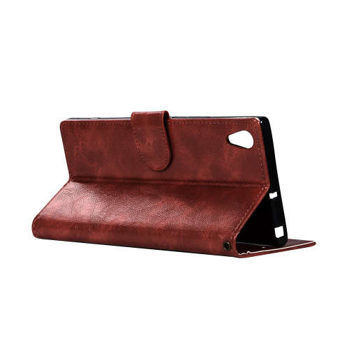 Vintage Faux Leather Wallet Flip Shockproof Case for Sony Xperia XA1 Ultra