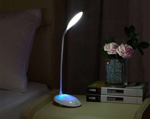 Rechargeable LED lamp with Night Light and 3 Levels Brightness, Touch Sensitive Control, Twistable
