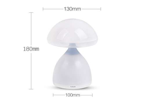 Rechargeable 7 Color Dimming Table LED Mushroom Lamp Touch Switch
