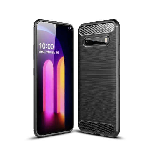 Carbon Fibre TPU Silicone Gel Case Edge Protection Phone Cover For LG V60