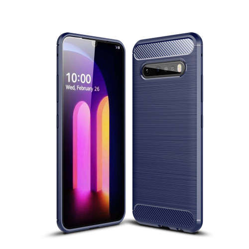 Carbon Fibre TPU Silicone Gel Case Edge Protection Phone Cover For LG V60