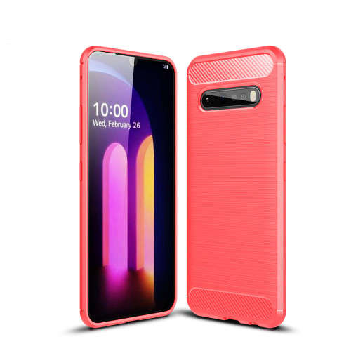 Carbon Fibre TPU Silicone Gel Case Edge Protection Phone Cover For LG V60
