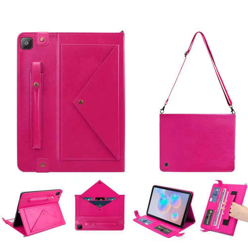 Shoulder Hand Strap Leather Flip Folio Stand Protective Case for Samsung TAB S6 LITE