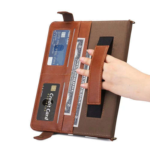 Shoulder Hand Strap Leather Flip Folio Stand Protective Case for Samsung TAB S6 LITE