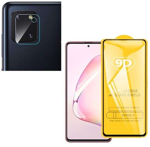Full Curved Tempered Glass and Camera Lens Tempered Glass for Samsung Note 10 Lite As Samsung A81