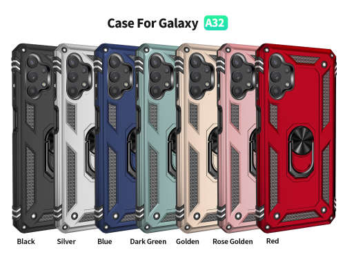 Military Grade Shockproof Armor Back Case Heavy Duty Dual Layer Case Samsung A32 4G