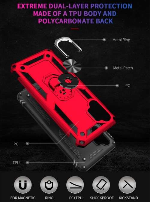 Military Grade Shockproof Armor Back Case Heavy Duty Dual Layer Case Samsung A32 4G