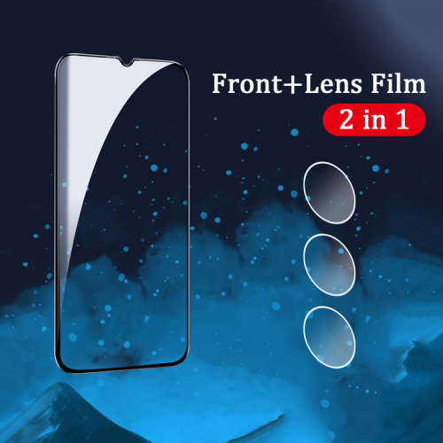 2 in1 Full Curved Tempered Glass with Camera Lens Screen Protector For Samsung A32 4G Edition