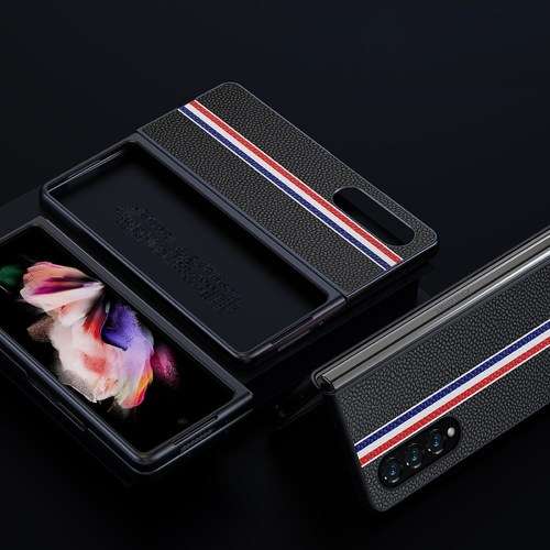 Genuine leather Flip Case For Samsung Galaxy Z Fold3 5G