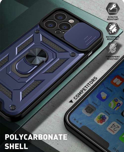 Sliding Hidden Wallet Kickstand Shockproof Case For iPhone13 Pro iPhone13Pro