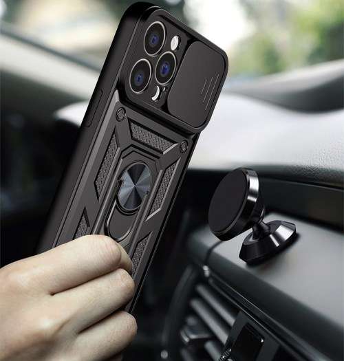 Sliding Hidden Wallet Kickstand Shockproof Case For iPhone13 Pro iPhone13Pro