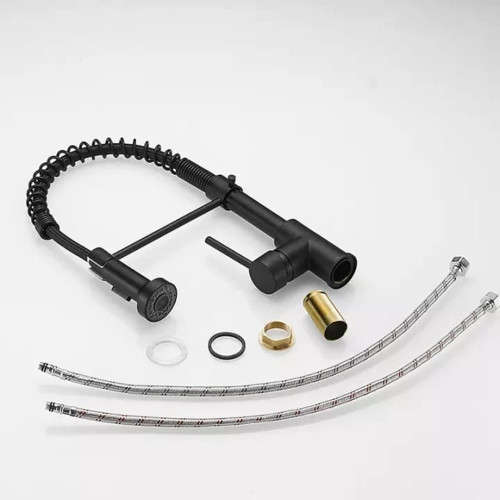 Kitchen Faucets Solid Brass Single Handle Single Lever Pull Down Sprayer Spring Kitchen Sink Mixer