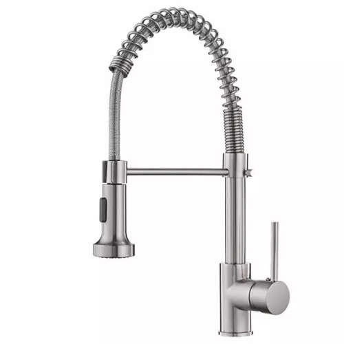 Kitchen Faucets Solid Brass Single Handle Single Lever Pull Down Sprayer Spring Kitchen Sink Mixer