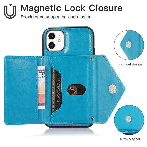 Leather wallet case with crossbody strap for iPhone 11