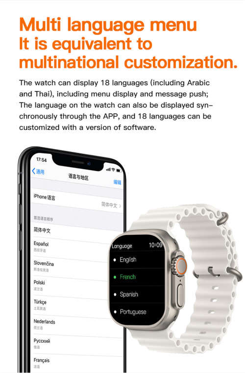 T900 Ultra Smart Health Watch Big Screen 2.9` Screen with Bluetooth-Black