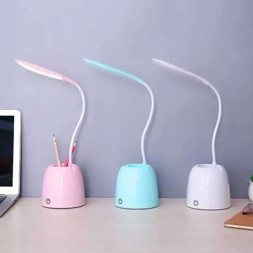 Eye-caring LED desk lamp with pen holder and phone stand