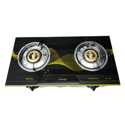 2 Plate Gas Stove Gas Tempered glass Finished Build in Automatic Ignition
