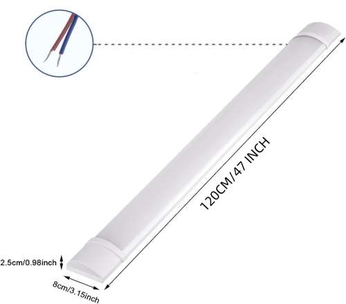 1.2m Frosted LED Batten Ceiling Light - 36Watt
