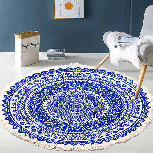 Mandala style round cotton carpet round mat 150cm - xls58