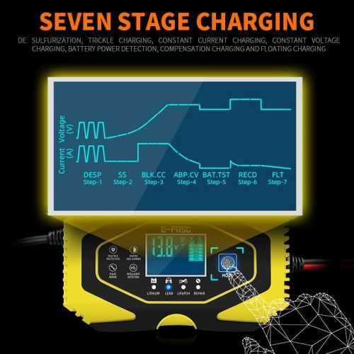 7 Stage 12v/24v Smart Battery Charger Car Battery Motorcycle Lithium Battery Charger