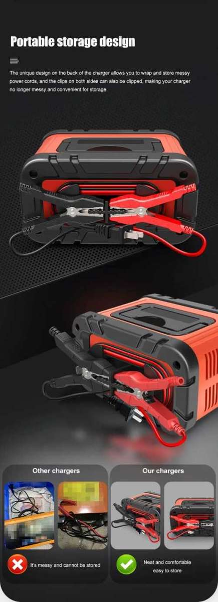 7 Stage 12v/24v Smart Battery Charger Car Battery Motorcycle Battery Charger 100W