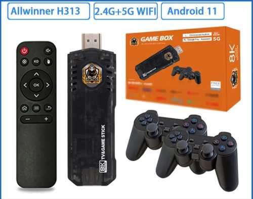 X8 HDMI Game Stick 8K Android TV Box android10 Wifi 2.4 & 5G 64GB Classic Games PS1 PSP GB GBA