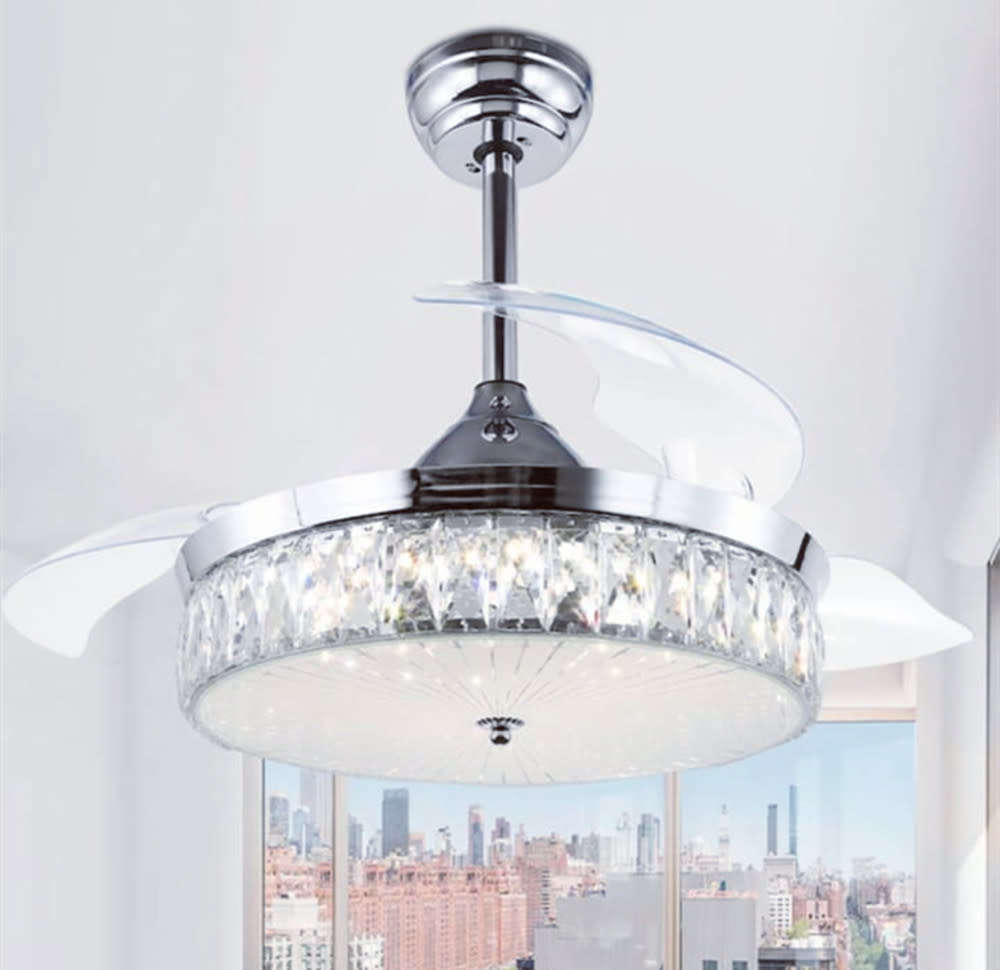 Crystal Retractable Blade Ceiling Fan