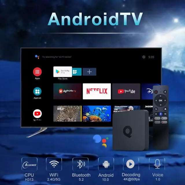 4K Ultra Smart TV Box with Bluetooth Remote-4K Live TV and Video