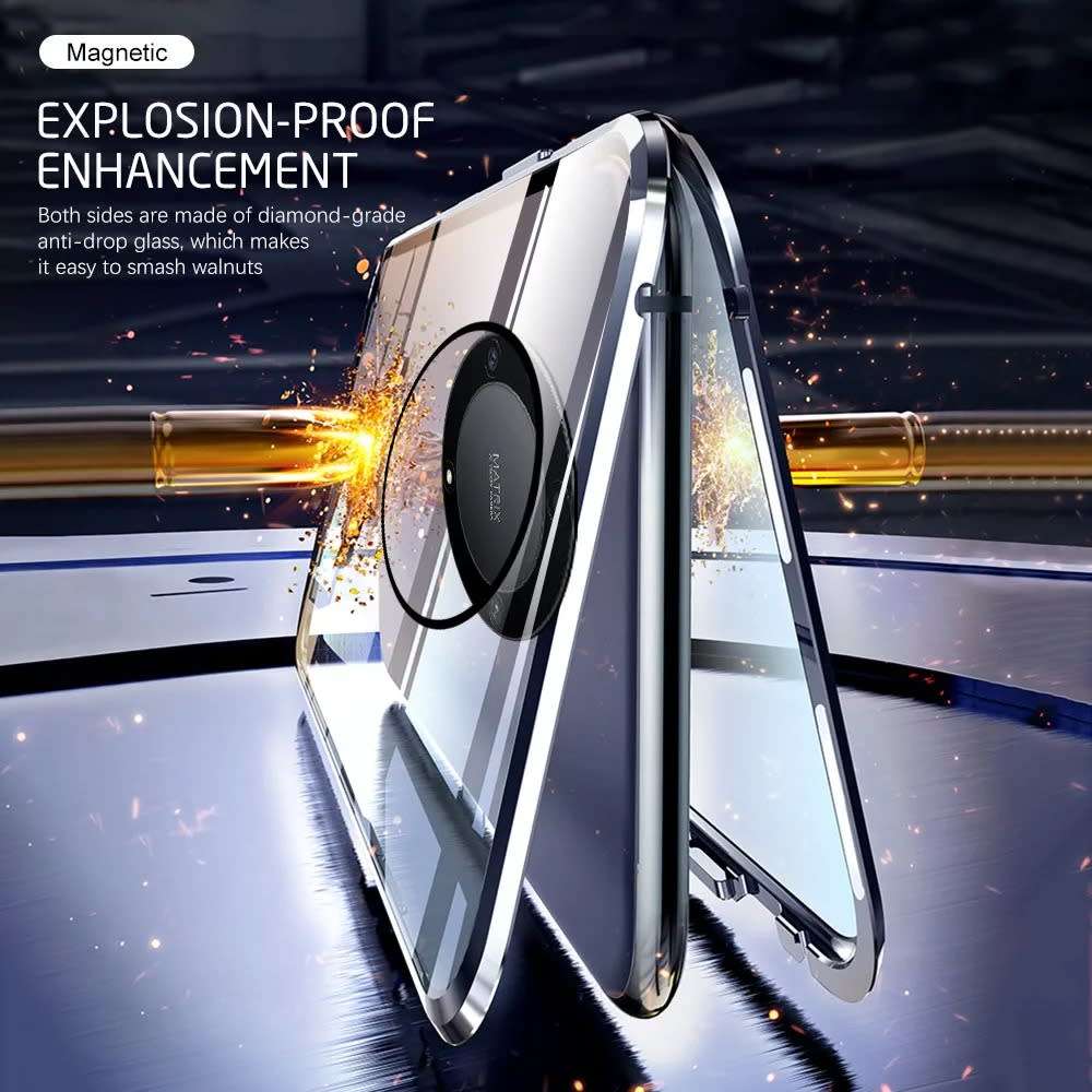 Magnetic Clear Double-Sided Tempered Glass Adsorption Cover Case For Honor X9b