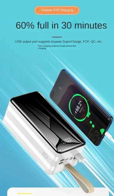 120W Power Bank 50000mAh Power Bank PD Fast Charge Powerbank with LED Flash Light
