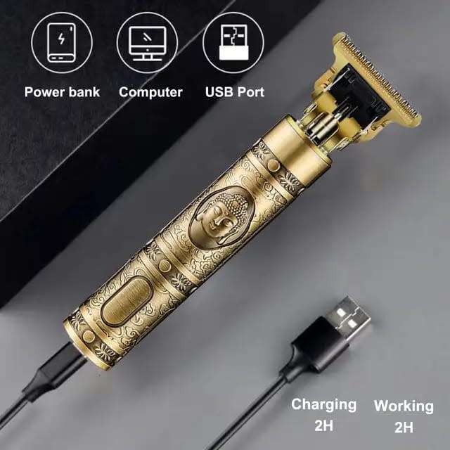 Titanium alloy rechargeable beard and hair trimmer