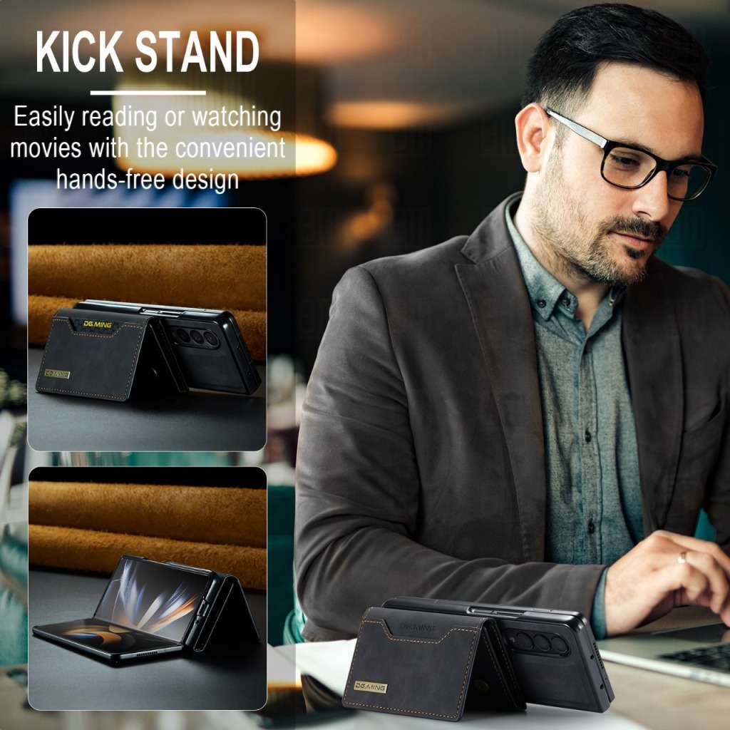 Elegant Leather Shoulder Strap Phone Case for Samsung Galaxy Z Fold3 Z Fold4 Z Fold5 Wallet case