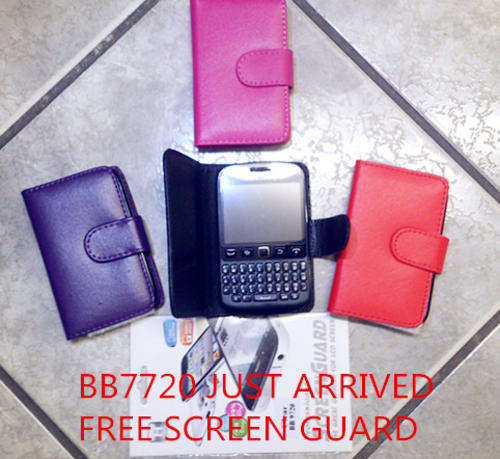 Luxury  Leather Flip Case  For Blackberry 9720 +Free Screen guard