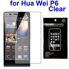 LCD Screen Protector for Huawei Ascend P6 (Clear screen guard)+FREE STYLUS PEN