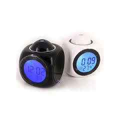 Novelty Multifunction Vibe LCD English Talking Projection Alarm Clock Time & Temp Display a piece