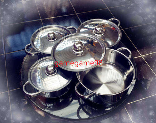 8PCS STAINLESS STEEL POTS brand new stock in the box