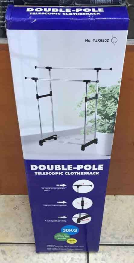 double pole cloth rack , capacity 30KG