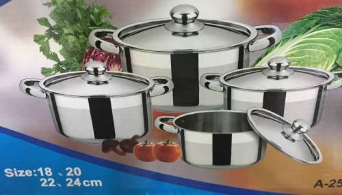 8Pcs High Quality Stainless Cooking Pot  Sets with SS Cover