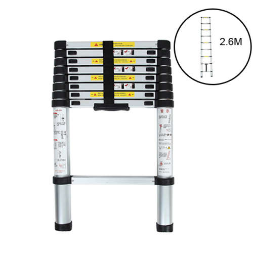 2.6M 9 Steps Aluminum Alloy Portable Extension Telescopic Ladder Single Straight Ladder