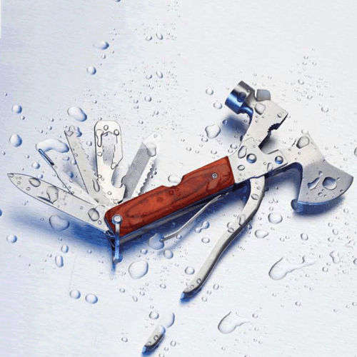 Outdoor Sport Multi-function Hammer Axe Knife Opener Screwdriver Plier Tool Kit