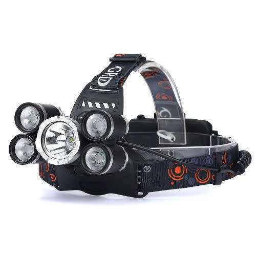 5 LED Headlamp USB Rechargeable 18650 Headlight Head Torch