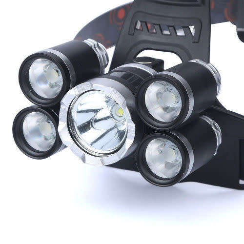 5 LED Headlamp USB Rechargeable 18650 Headlight Head Torch