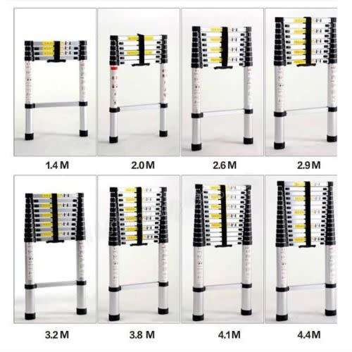 4.4 m Aluminum Alloy Portable Extension Telescopic Ladder Single Straight Ladder