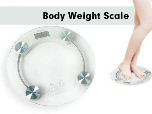 Tempered Glass Digital Round Scale Body Weighting Weight Scale