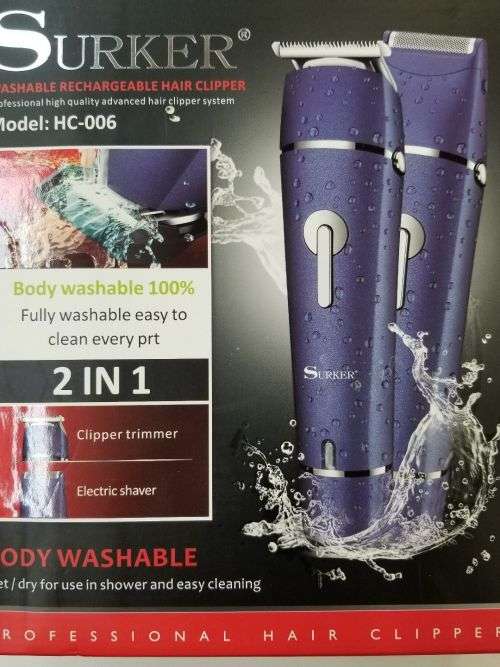 SURKER Electric Hair Clipper trimmer for men and Electric Beard Razor wet dry